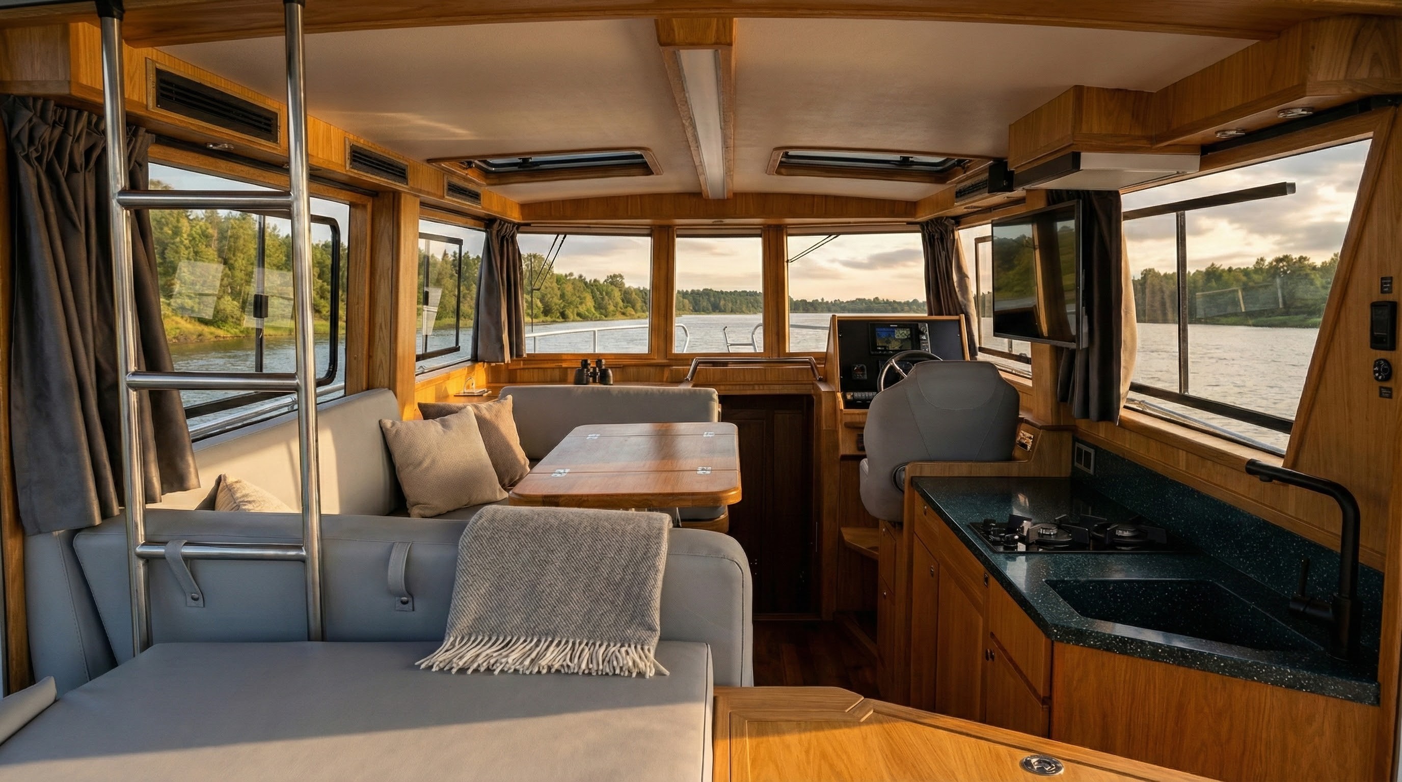 Салон: панорамный свет, тёплый маршрут